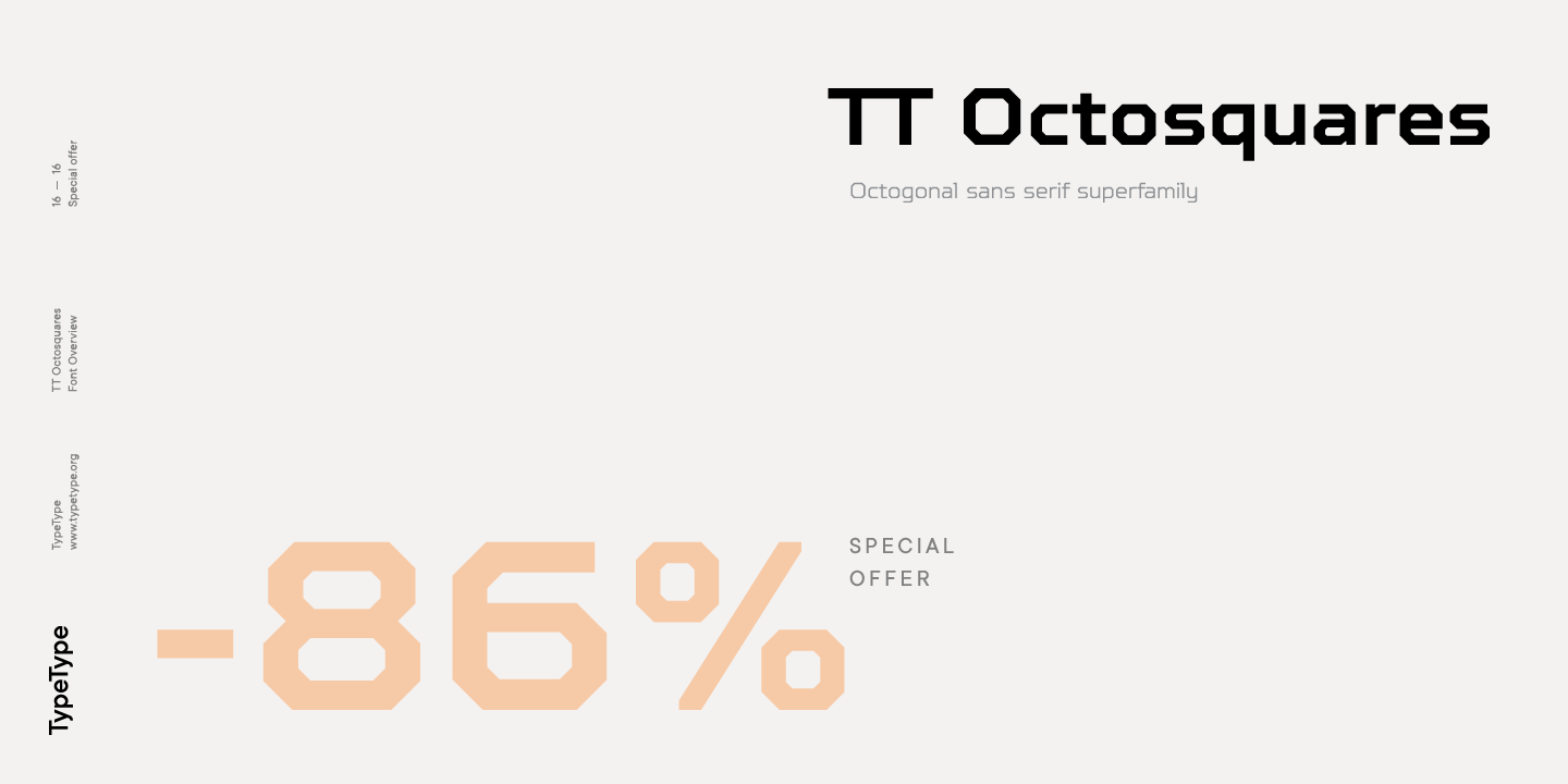 Пример шрифта TT Octosquares Extra Light